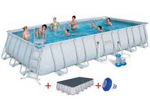 piscina power steel rettangolare telaio portante cm.640x274x132h. -kg.131,5 -lt.19.281 -filtro cartuccia (art.5611z) cod:ferx.fer274654