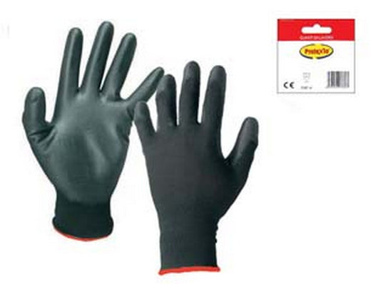 12blister guanti da lavoro in poliestere con palmo ricoperto in lattice - tg.m misura 8 cod:ferx.fer200554