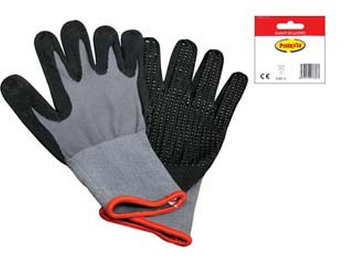 guanti da lavoro in poliestere palmo rivestito e puntinato in nitrile - tg. cod:ferx.fer274876