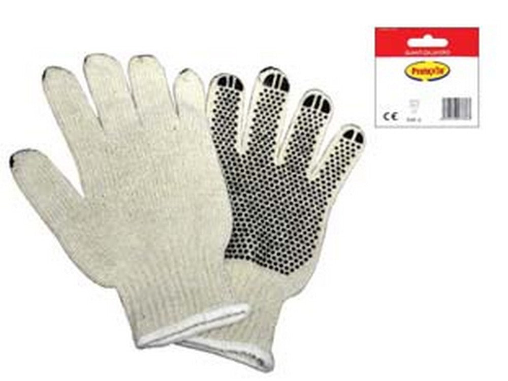 guanti in poliestere/cotone puntinati con polsino tg.10 uomo cod:ferx.fer274890
