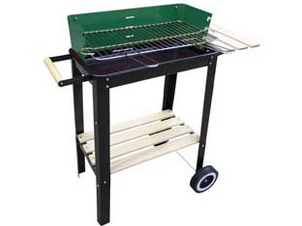 barbecue rettangolare con piani legno "kansas" - bracere cm.50x26 cod:ferx.fer277181