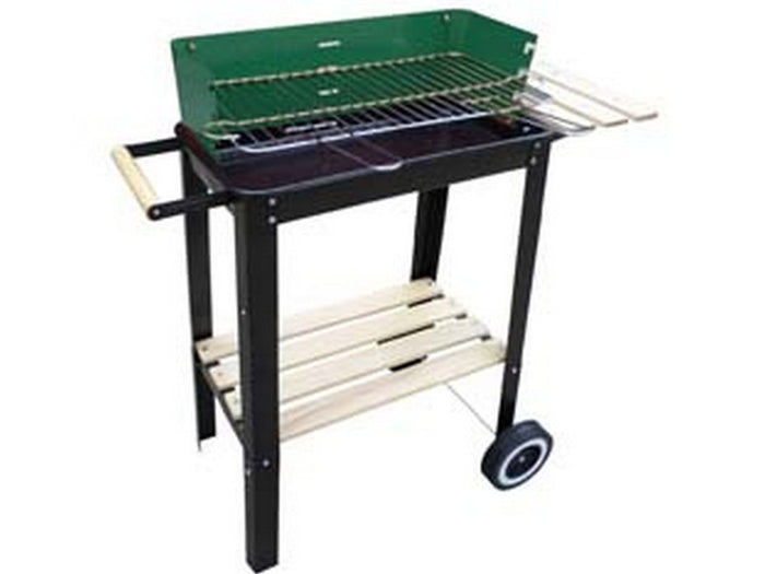 barbecue rettangolare con piani legno "kansas" - bracere cm.50x26 cod:ferx.fer277181