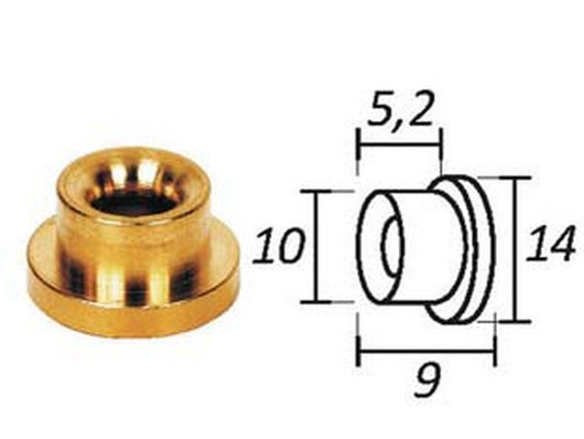 passafilo in ottone per testine con sede  - ø mm.9, ø esterno mm.14 cod:ferx.fer281713