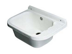 pilozzo a parete in resina bianco con sifone - cm.50x35x24 cod:ferx.fer286596