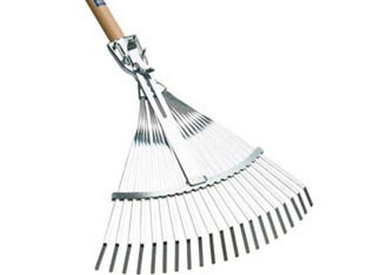 scopa da giardino in metallo regolabile con manico attacco morsetto - 21 denti cod:ferx.fer287487