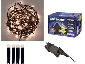 minilucciole a led bianco caldo per esterno con gioco luci - 100 led - mt.5 + 4,95 cod:ferx.fer269353