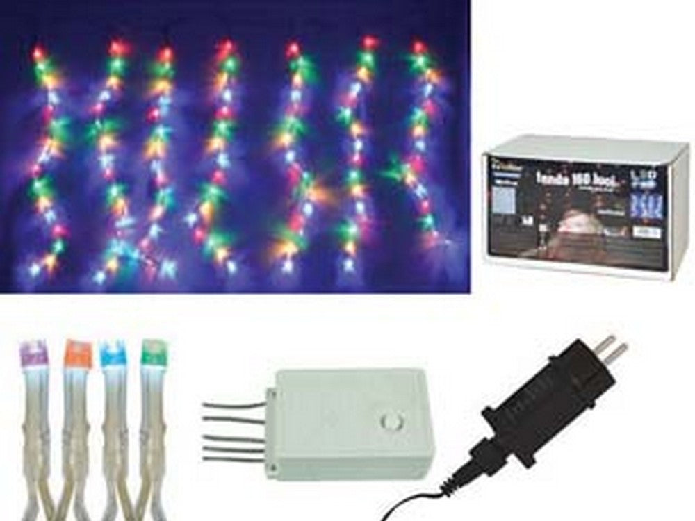 tenda 160 led multicolor per esterno con gioco luci - mt.3 + 1,8 x 0,7 - 10 fili cod:ferx.fer288194