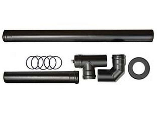 kit installazione base per stufe a pellet nero opaco pesante mm.1,2 - ? cm.8 cod:ferx.fer291699