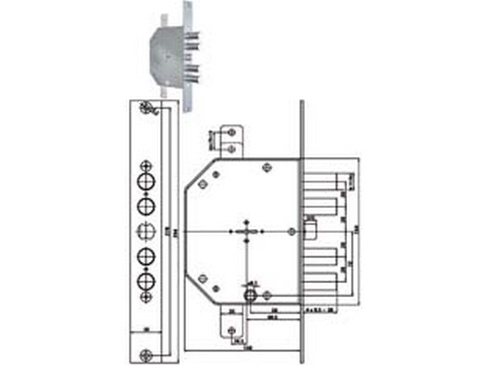 serratura triplice infilare con scrocco d.mappa revers. blindate 2151mrx - mm.60 (2151mrx-01n) cod:ferx.fer300117