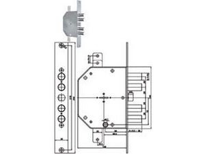 serratura triplice infilare con scrocco d.mappa revers. blindate 2151mrx - mm.60 (2151mrx-01n) cod:ferx.fer300117