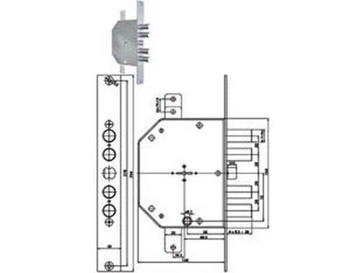 serratura triplice infilare con scrocco d.mappa revers. blindate 2151mrx - mm.60 (2151mrx-01n) cod:ferx.fer300117
