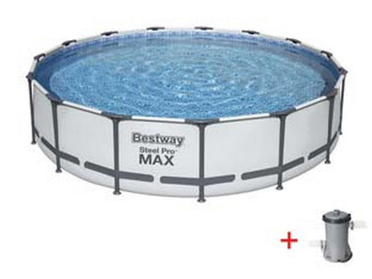piscina steel pro max tonda con telaio portante cm.427x84h. - kg.33,5 -lt.10.220 -filtro cartuccia (art.56595) cod:ferx.fer300506