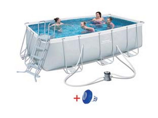 piscina power steel rettangolare con telaio portante cm.412x201x122h. - kg.73,5 - lt.8.124 - filtro cartuccia(art.56456) cod:ferx.fer300520