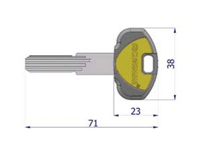 chiave grezza per cilindro k2 cod:ferx.fer304344