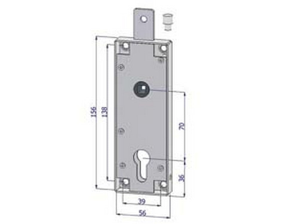 serratura per basculante cilindro europeo 2291 - (2291xzb2070) cod:ferx.fer304597