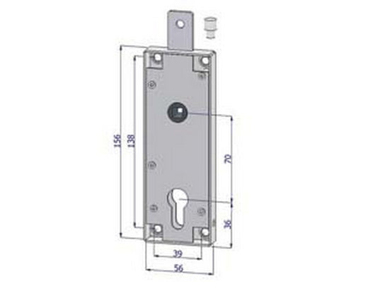 serratura per basculante cilindro europeo 2291 - (2291xzb2070) cod:ferx.fer304597
