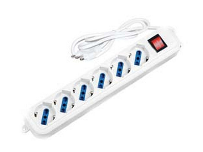 multipresa lineare 6 posti con schuko e con interruttore cod:ferx.fer307611
