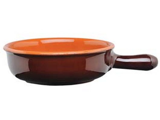 casseruola in terracotta  alto 1 manico bicolore - cm.16 cod:ferx.fer308588