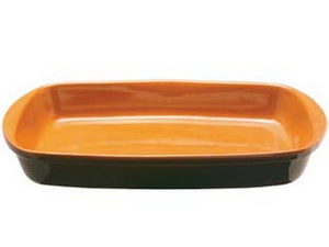 teglia rettangolare in terracotta brunella - cm.42x25 cod:ferx.fer308632