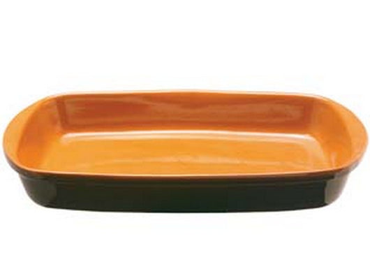 teglia rettangolare in terracotta brunella - cm.42x25 cod:ferx.fer308632