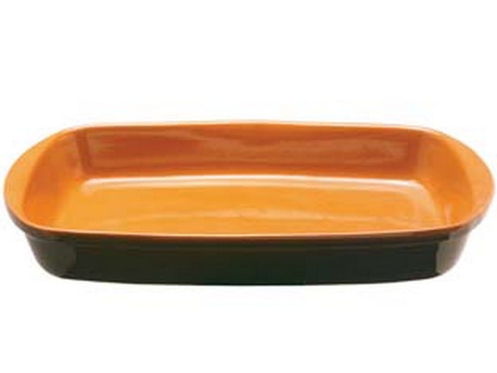 teglia rettangolare in terracotta brunella - cm.32x18 cod:ferx.fer308625