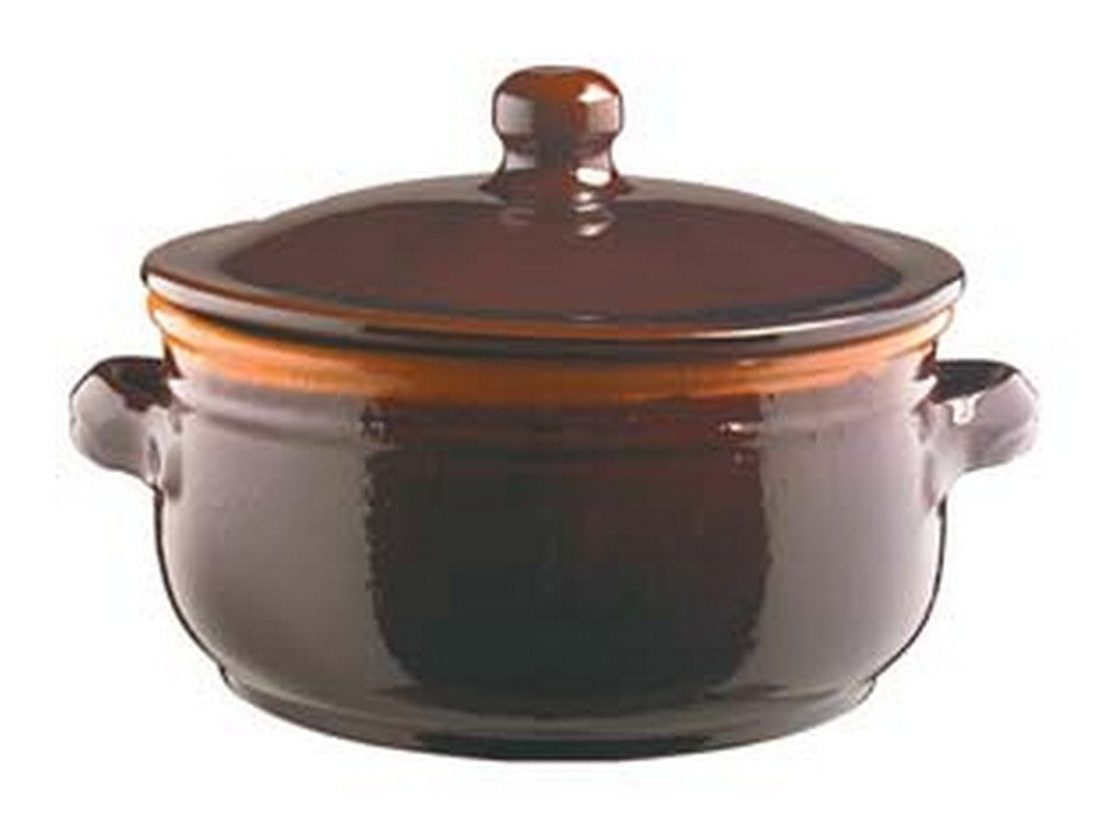 tegame in terracotta brunella con coperchio - cm.24 cod:ferx.fer308854