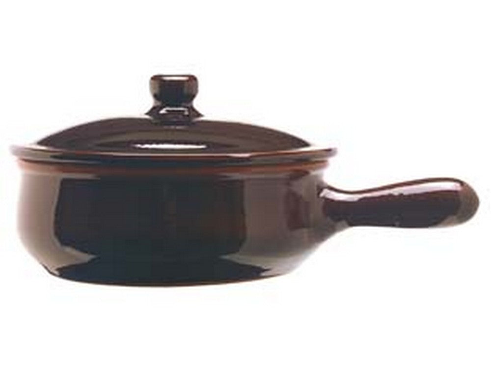 casseruola in terracotta brunella con coperchio - cm.16 cod:ferx.fer308892