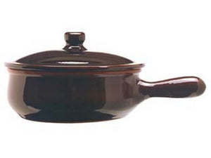 casseruola in terracotta brunella con coperchio - cm.16 cod:ferx.fer308892