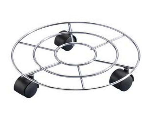 portavaso ruote tondo filo acciaio cm.30 cm30  filo mm 6 portata kg 50 cod:ferx.fer310543