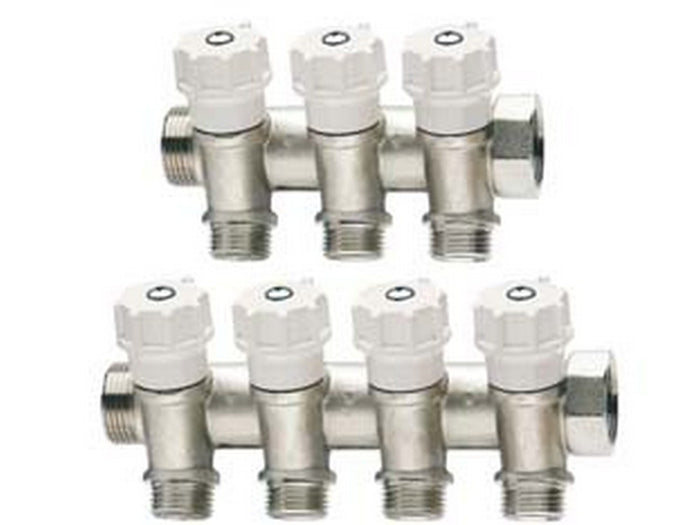 collettore di distribuzione nibile con valvole art.465 - mm 3/4" - 4 derivazioni m 1/2" cod:ferx.fer312233