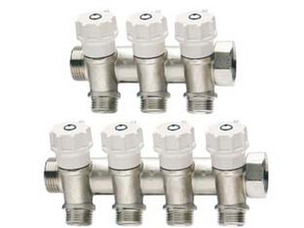 collettore di distribuzione nibile con valvole art.465 - mm 3/4" - 3 derivazioni m 1/2" cod:ferx.fer312226