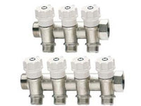 collettore di distribuzione nibile con valvole art.465 - mm 3/4" - 3 derivazioni m 1/2" cod:ferx.fer312226