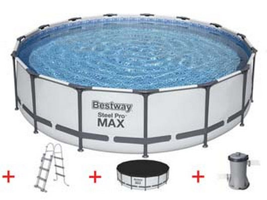 piscina steel pro max tonda telaio portante cm.457x122h. - kg.65,3 - lt.16.015 -filtro cartuccia(art.56438) cod:ferx.fer313810