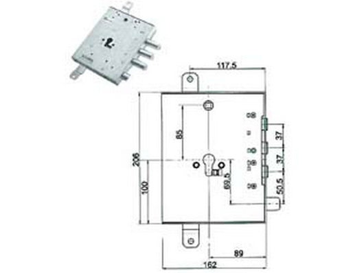 serratura tripl. applic. scrocco cilindro eu. blindate gardesa 898571grld - mm.89 sx (898571grld sx) cod:ferx.fer317122