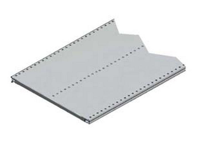 ripiano in lamiera forata verniciato grigio ral 7035 - mm.500 l.x400 p. con 1 rinforzo cod:ferx.fer320580