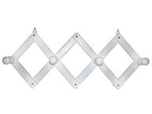 appendiabiti estensibile in legno 4 posti bianco - cm.24x50 cod:ferx.fer322720