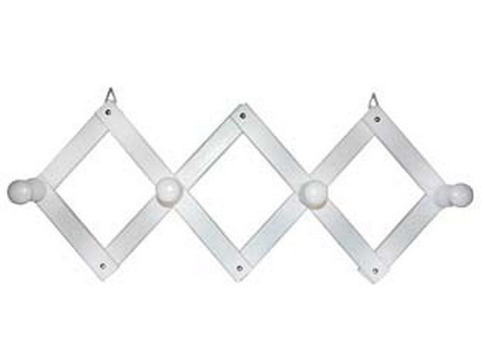 appendiabiti estensibile in legno 4 posti bianco - cm.24x50 cod:ferx.fer322720