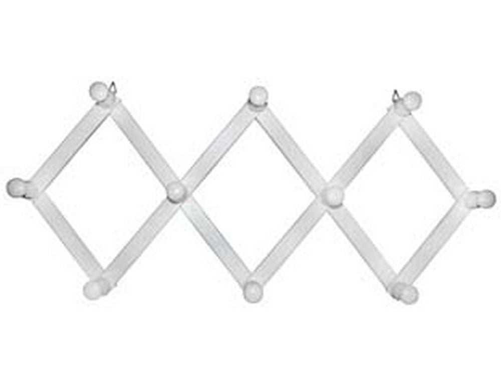 appendiabiti estensibile in legno 10 posti bianco - cm.32x79 cod:ferx.fer322874