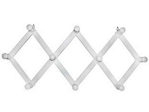 appendiabiti estensibile in legno 10 posti bianco - cm.32x79 cod:ferx.fer322874