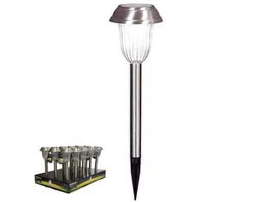 lampada solare led acciaio inox in espositore - ø mm.100x384h. - 5 lumen  cod:ferx.fer325417