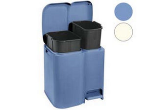 pattumiera differenziata "patty 2" - cm.39x32,5x41h. lt.13+8 azzurra cod:ferx.fer330787