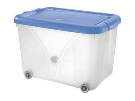 contenitore "jumbo" con coperchio e ruote  - cm.58,5x38,5x38h. lt.60 cod:ferx.fer331012