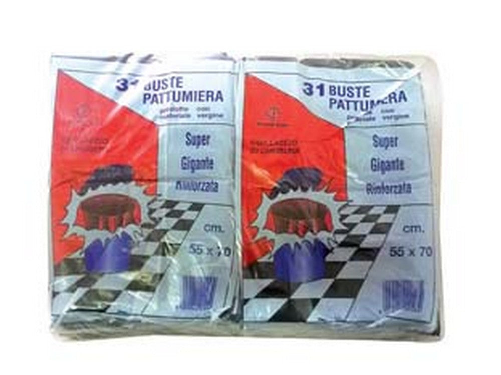 saccpo pattumiera con laccio di chiusura nero pz.31 - cm.55x70 gr.480 cod:ferx.fer331227