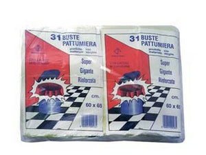 sacco pattumiera con laccio di chiusura giallo pz.31 - cm.60x65 gr.480 cod:ferx.fer331234