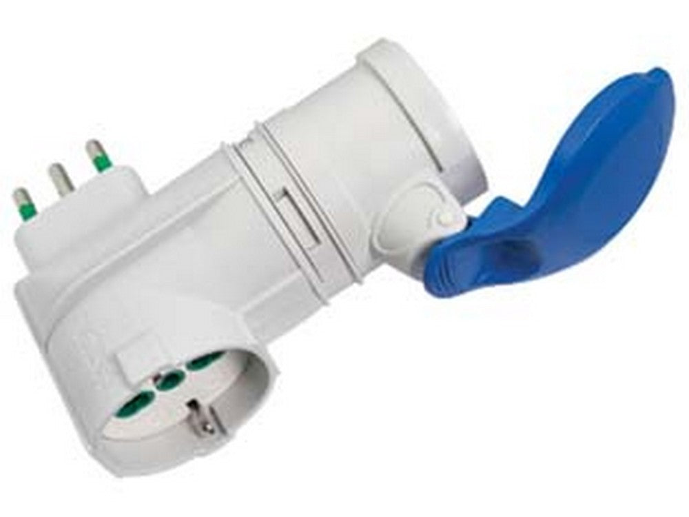 adattatore industriale spina 16a presa schuko bip. + cee ip44 blu - 16a 73010 cod:ferx.fer334785