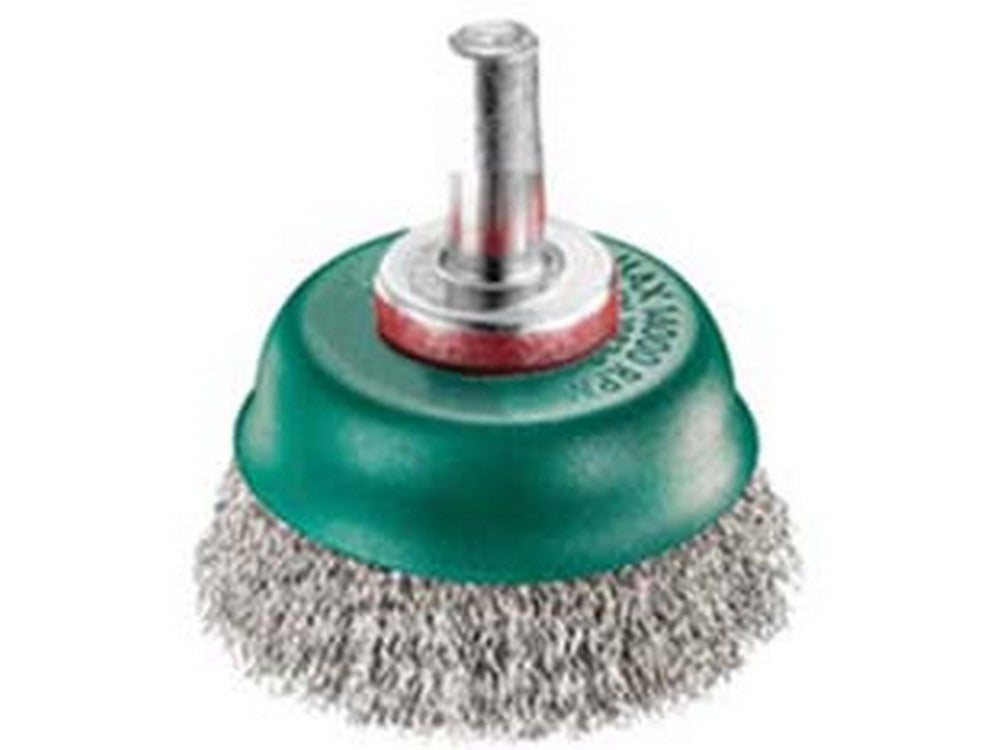 spazzola a tazza fili in acciaio inox per trapano - ø mm.75 codolo mm.6 cod:ferx.fer336635