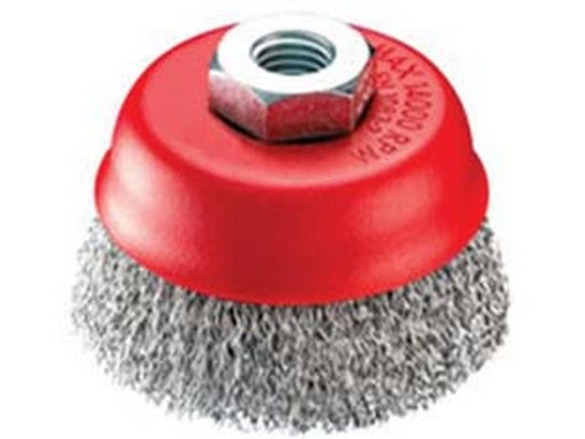 spazzola tazza fili acciaio zincato smerigliatrice  mm80 foro filettato cod:ferx.fer336642