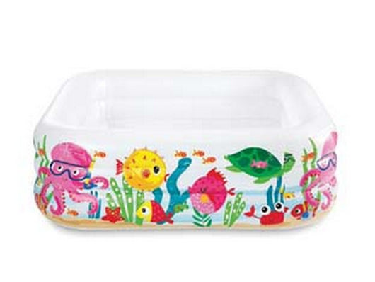 piscina gonfiabile quadra "aquarium" +3 anni - cm.159x159x50h. - peso kg.3,60 (57471) cod:ferx.fer337052