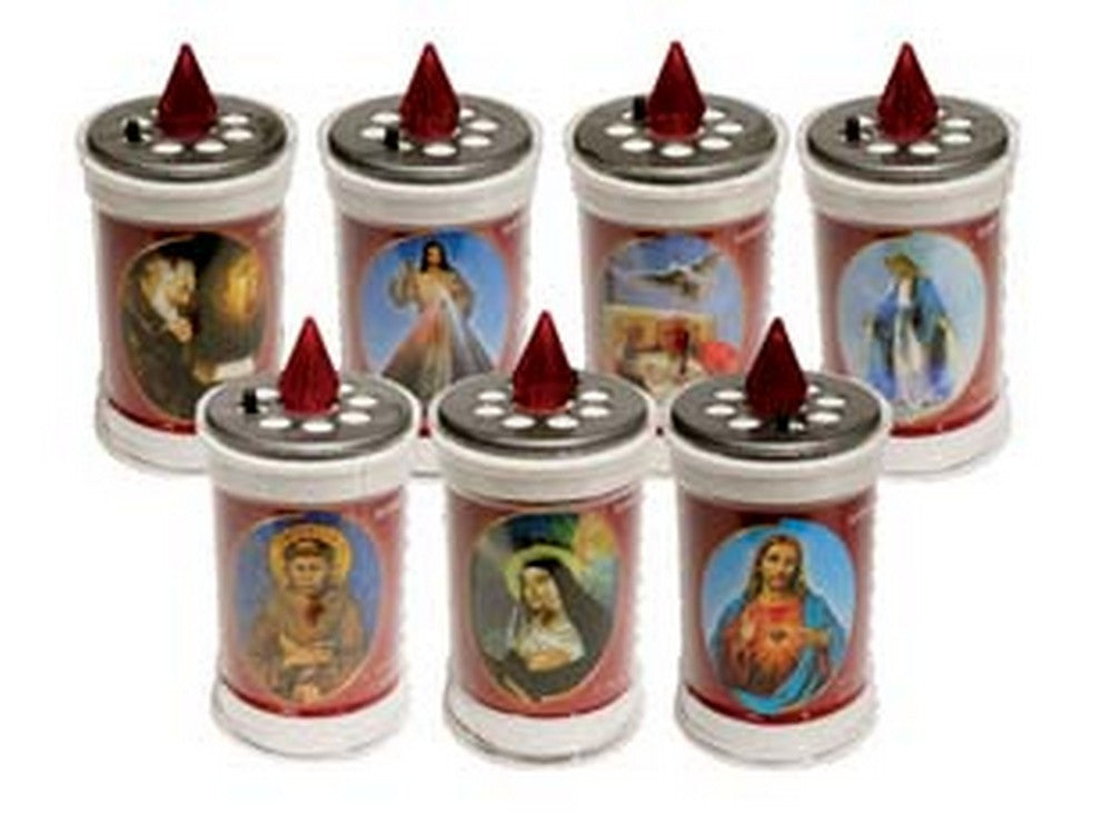 lumino votivo elettrico in plastica d.6.5x11h. durata 100 giorni cod:ferx.fer342063