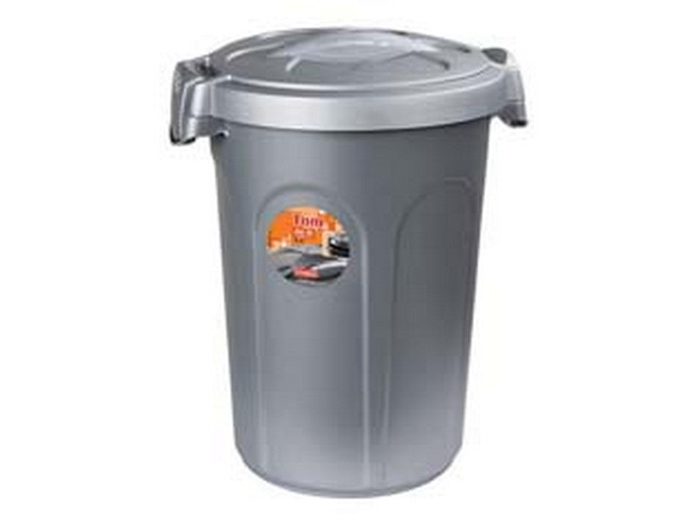bidone multiuso tom in polipropilene lt.46 colore silver - cm.44,5x40x61h. cod:ferx.fer348874